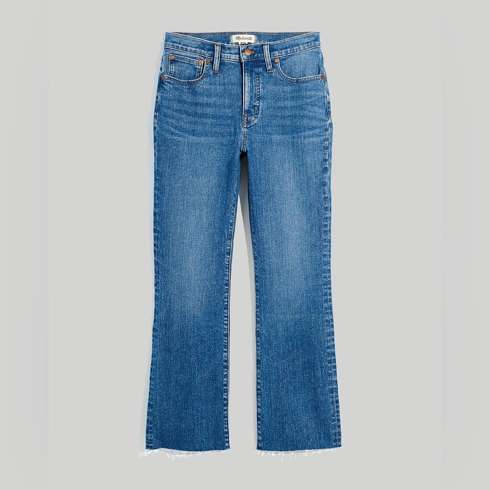 Madewell mid-rise kick out crop jeans